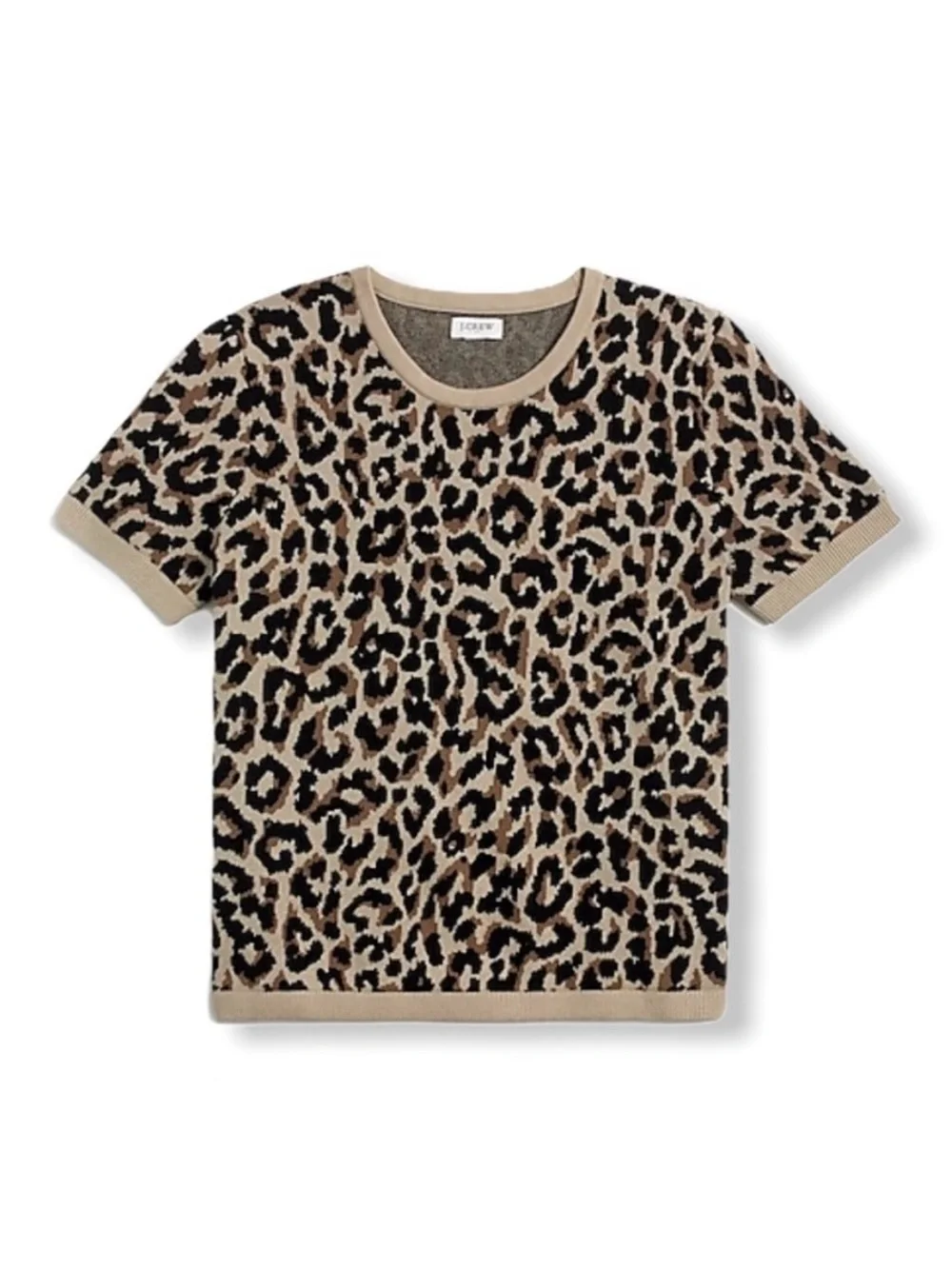 J Crew Leopard Print Short Sleeve Sweater Knit Top Size Medium - Picture 8 of 8